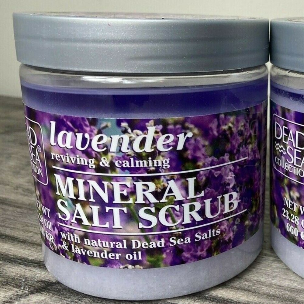 Dead Sea Collection LAVENDER OIL Mineral Salt Scrub Aromatic Jar 23.28 oz NEW